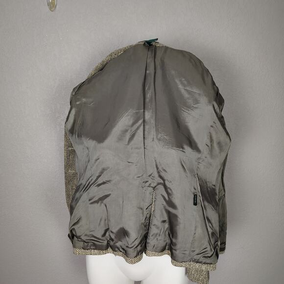 Ralph Lauren Wool Silk Blend Herringbone Blazer Jacket 12P Equestrian Preppy - Picture 13 of 16